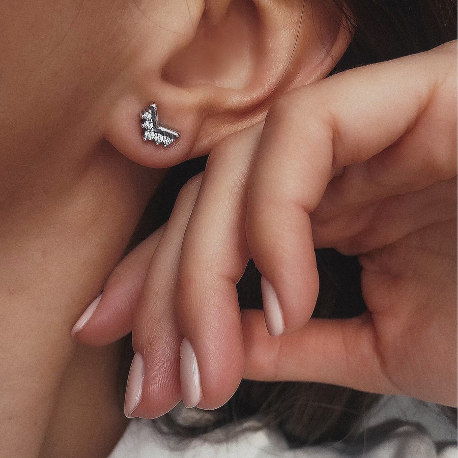 Crown Zirconia Earrings