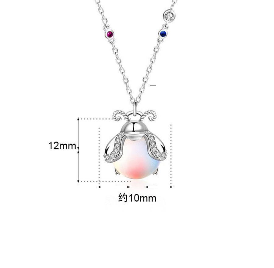 Silver Lady Bug Necklace