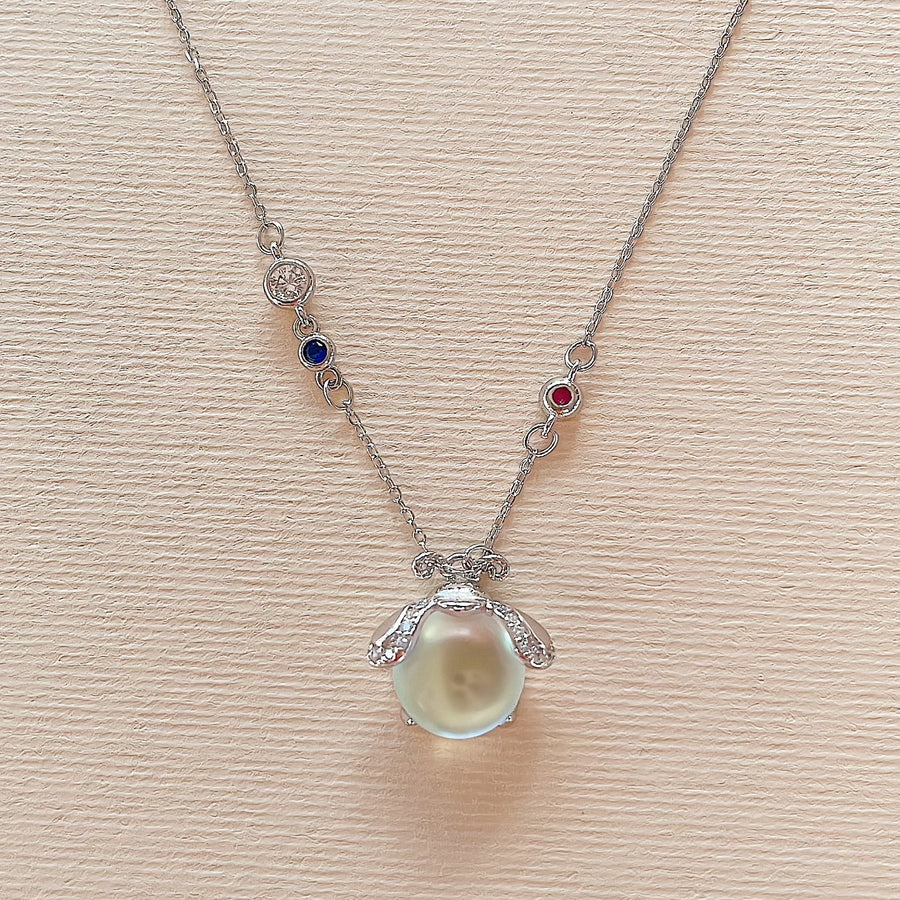 Silver Lady Bug Necklace